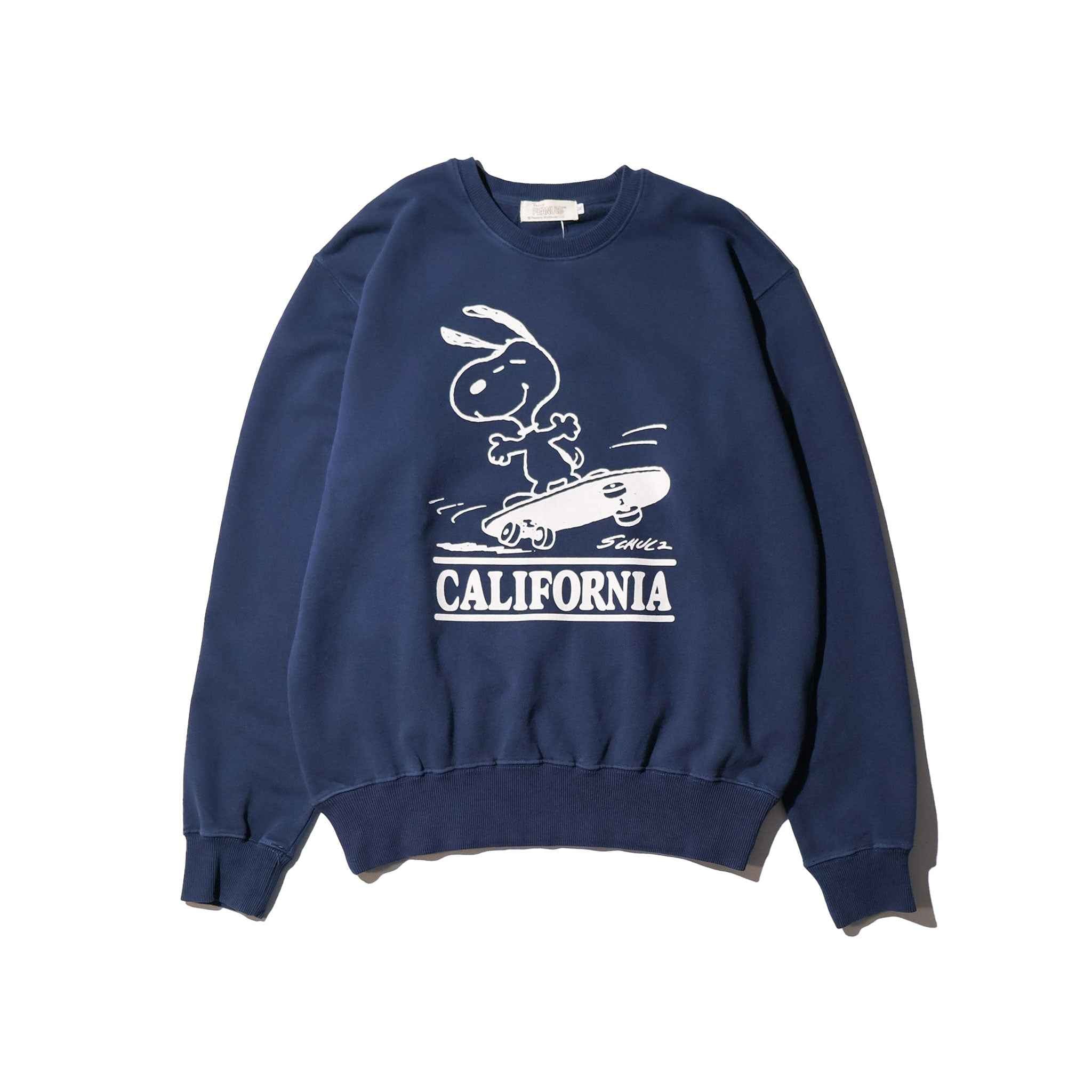 PEANUTS / PIGMENT CREW NECK SWEAT NAVY
